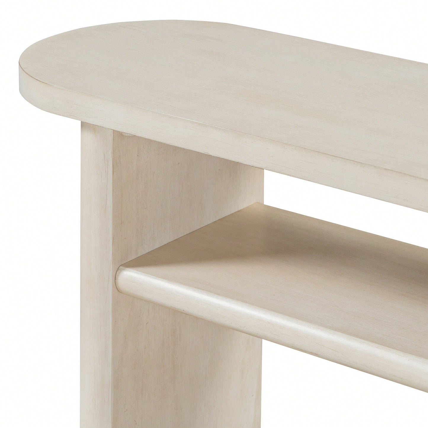 Elegant Minimalist Console Table With Rounded Edges And Sturdy Shelf For Entryway And Living Room In Black