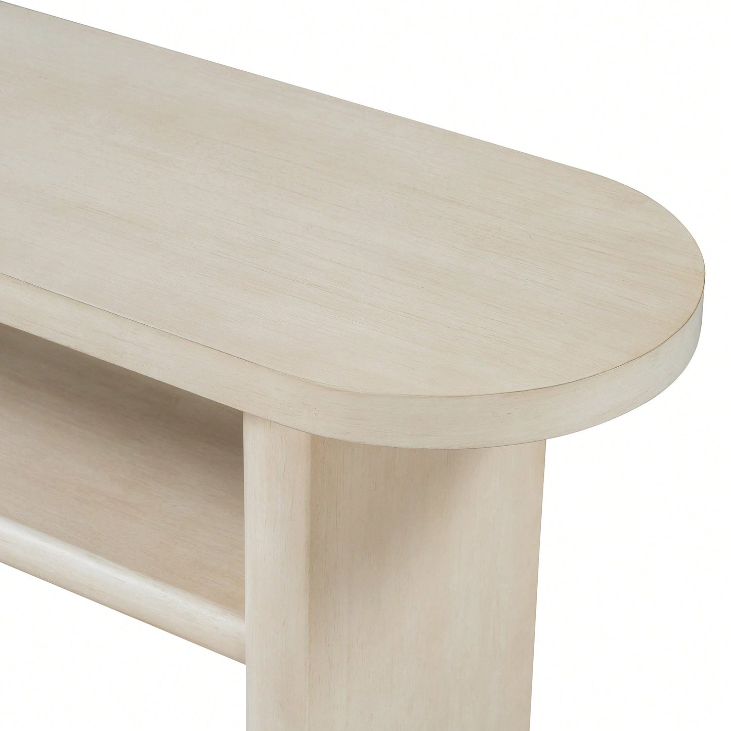 Elegant Minimalist Console Table With Rounded Edges And Sturdy Shelf For Entryway And Living Room In Black