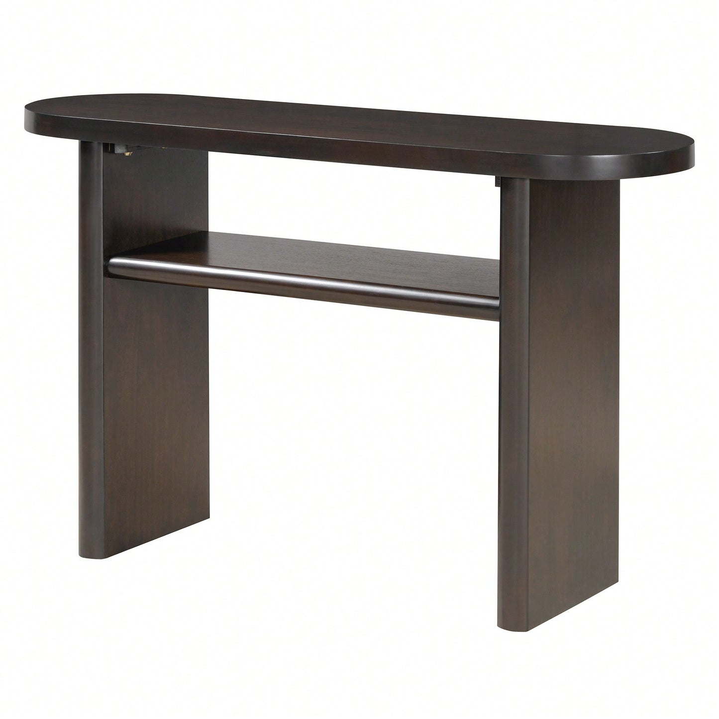 Elegant Minimalist Console Table With Rounded Edges And Sturdy Shelf For Entryway And Living Room In Black
