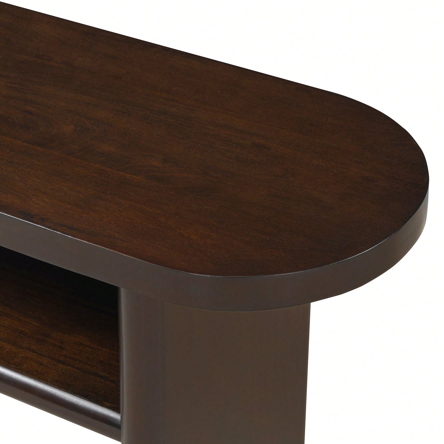 Elegant Minimalist Console Table With Rounded Edges And Sturdy Shelf For Entryway And Living Room In Black