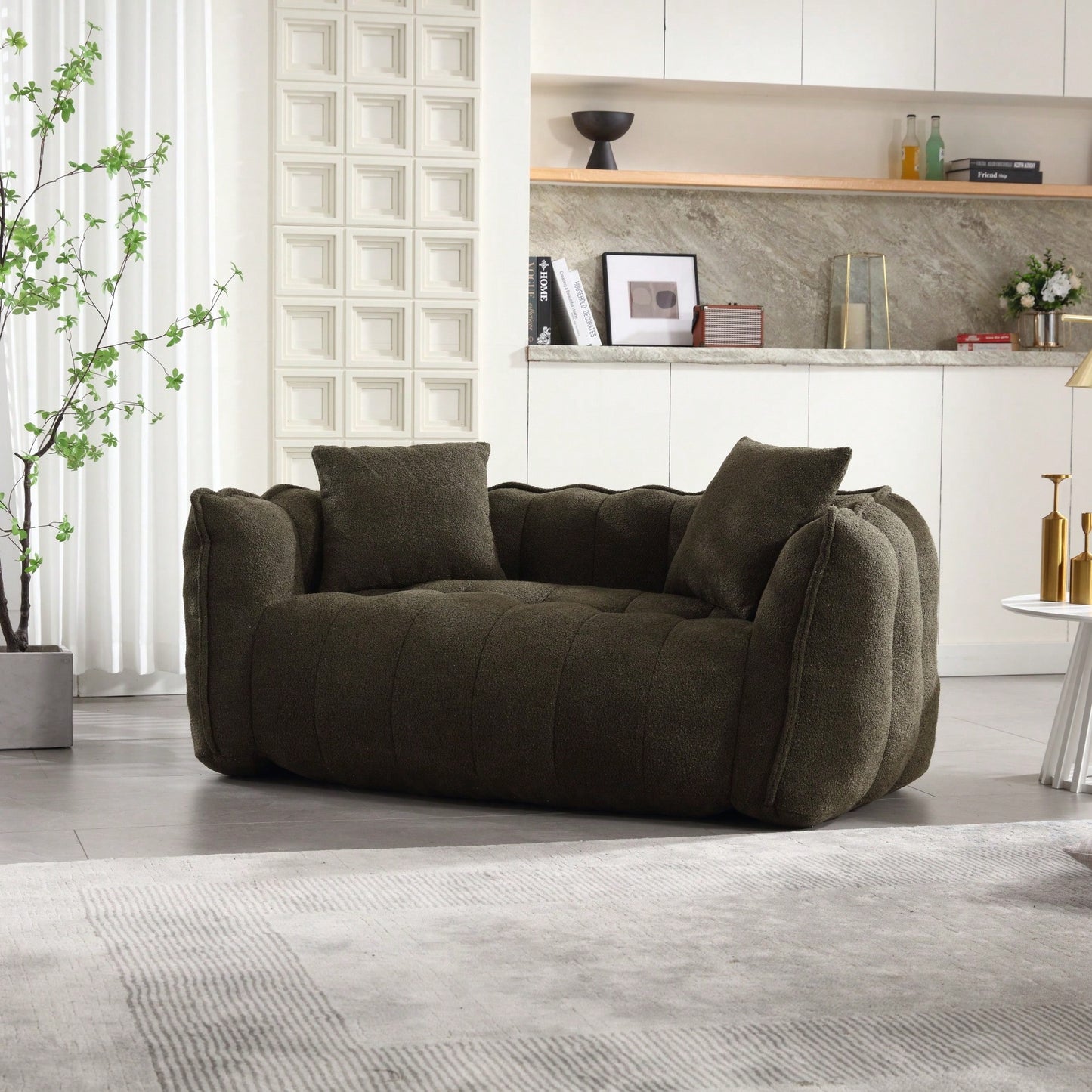 Cozy Soft Beanbag Chair With High Resilience Foam Core For Two - Perfect For Gaming, Reading, And TV Watching