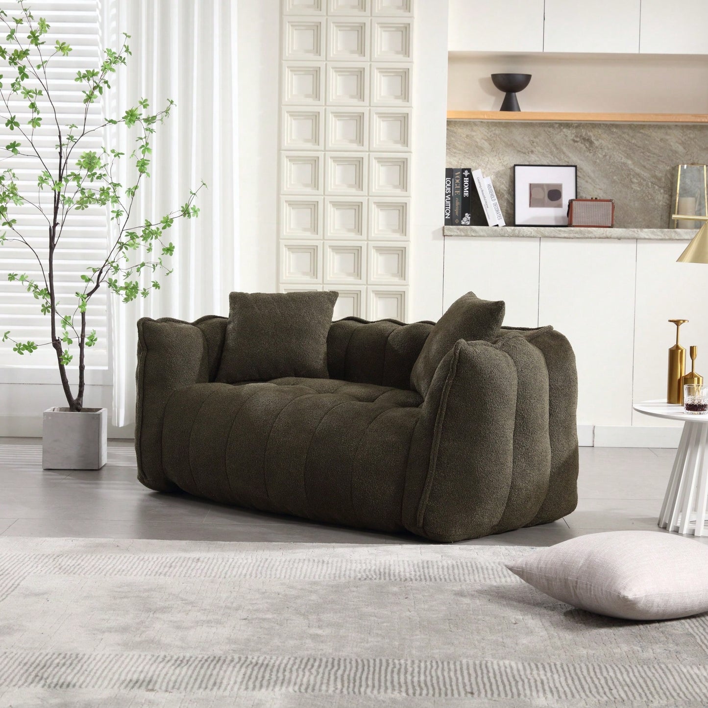 Cozy Soft Beanbag Chair With High Resilience Foam Core For Two - Perfect For Gaming, Reading, And TV Watching