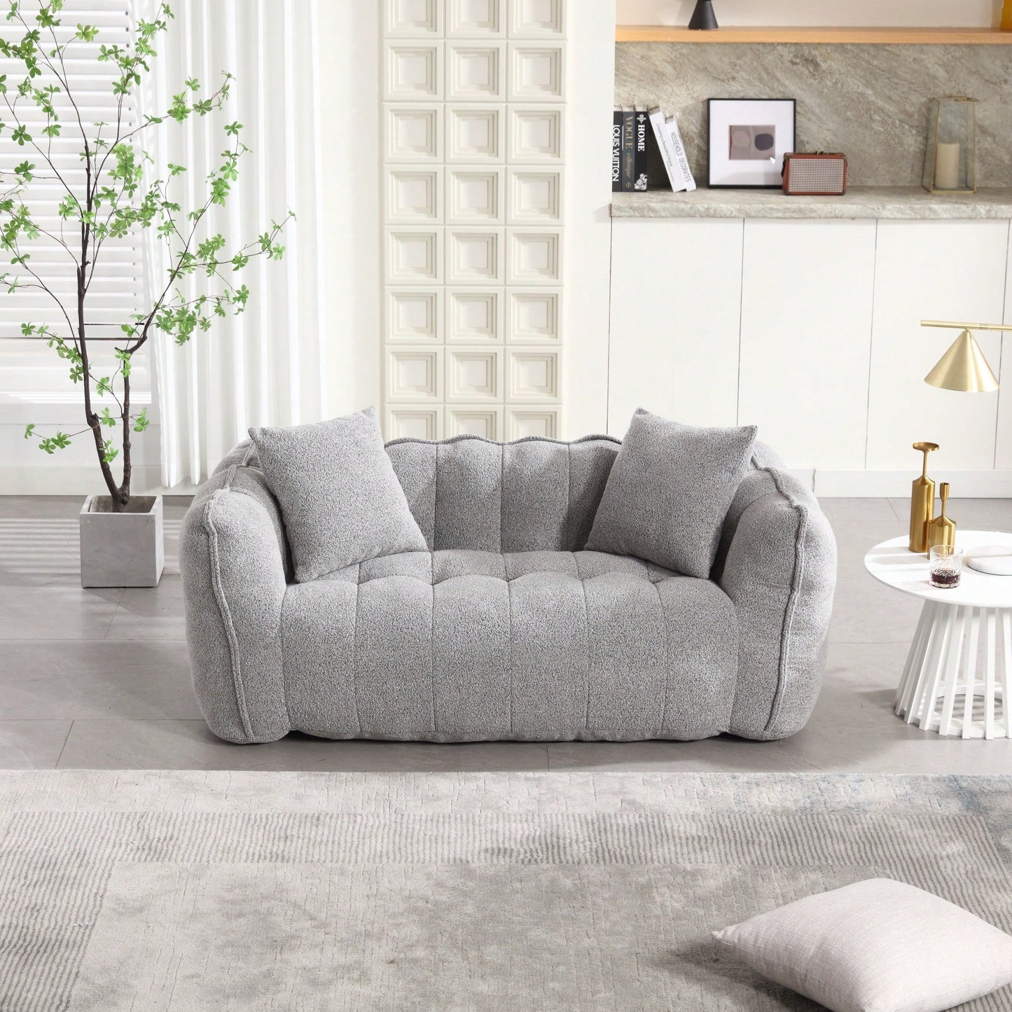 Cozy Soft Beanbag Chair With High Resilience Foam Core For Two - Perfect For Gaming, Reading, And TV Watching