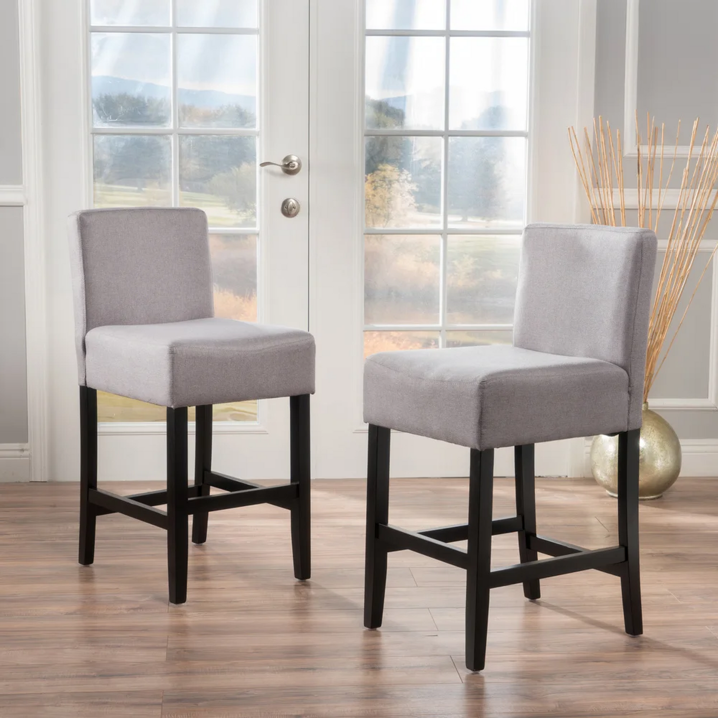 Set Of 2 Modern Counter Stools With Stylish Design And Comfortable Seating