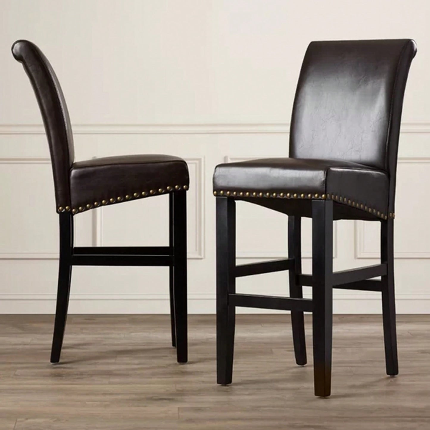 Upholstered 30 Inch Counter Stool Set Of 2 With Solid Wood Frame For Kitchen And Dining Room