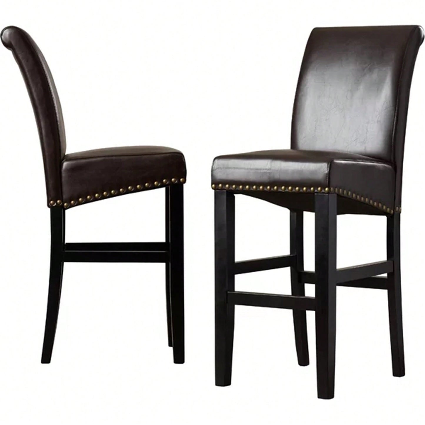 Upholstered 30 Inch Counter Stool Set Of 2 With Solid Wood Frame For Kitchen And Dining Room