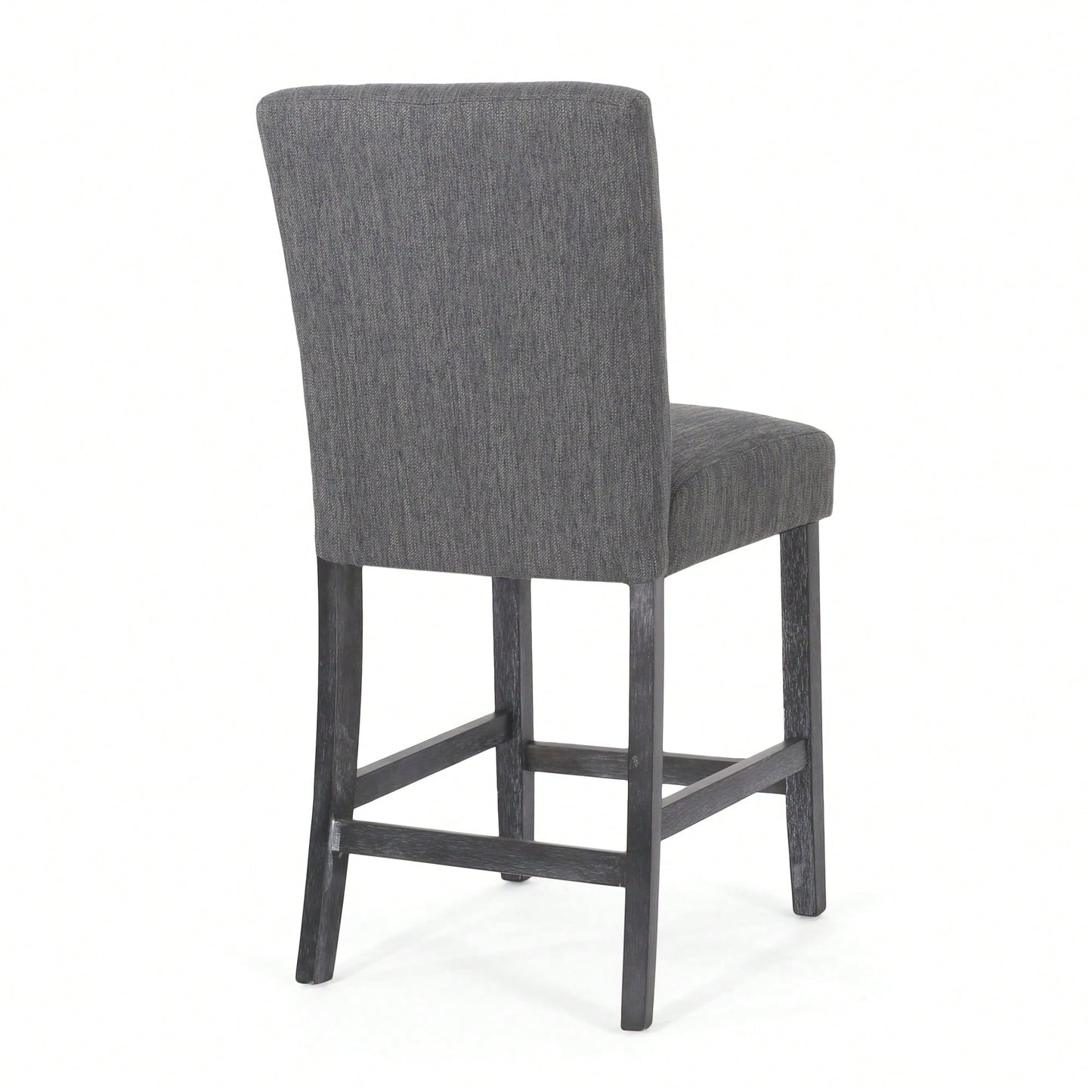 Charcoal Fabric Button Tufted Counter Stools Set Of 2 26 Inch Height Stylish Kitchen Seating