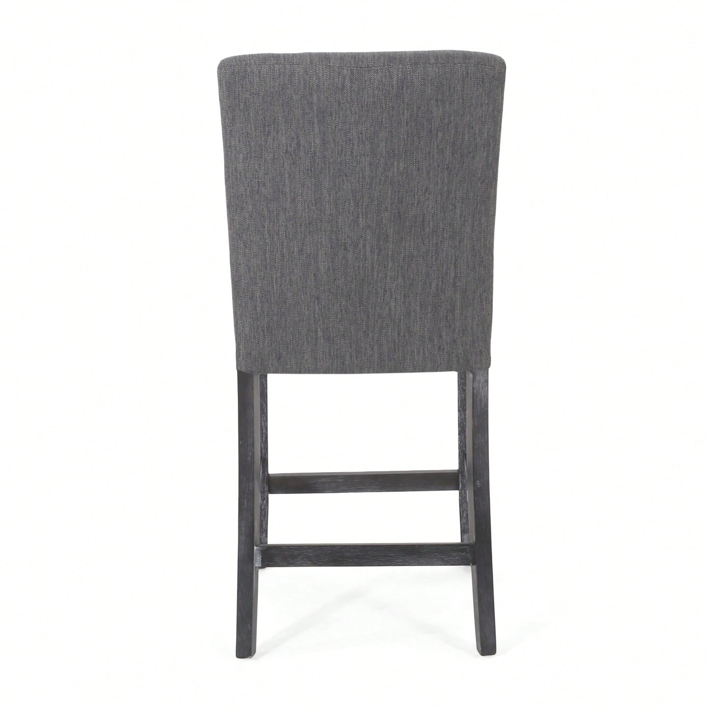 Charcoal Fabric Button Tufted Counter Stools Set Of 2 26 Inch Height Stylish Kitchen Seating