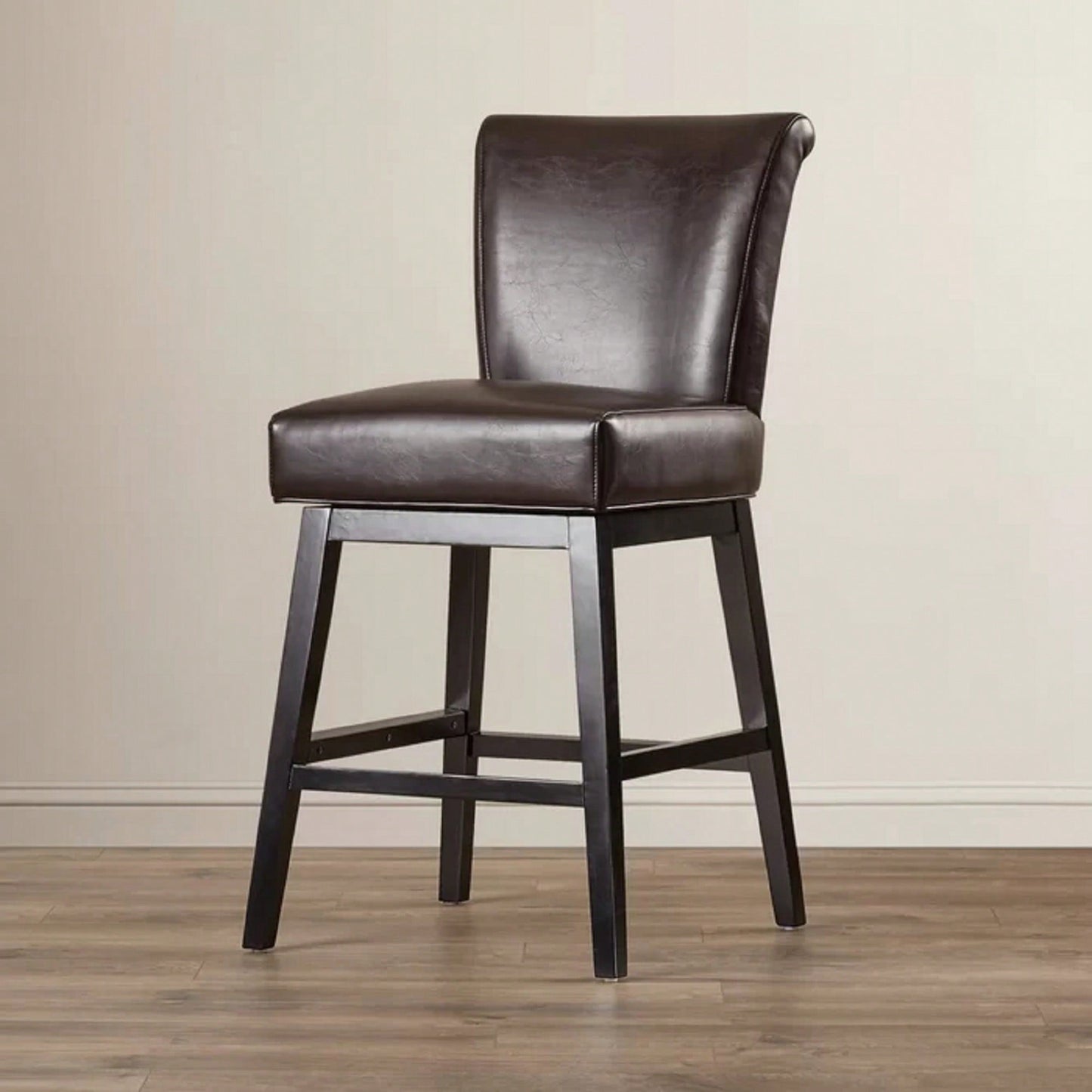 28-Inch Modern PU Leather Swivel Counter Stool With Adjustable Height And Stylish Design