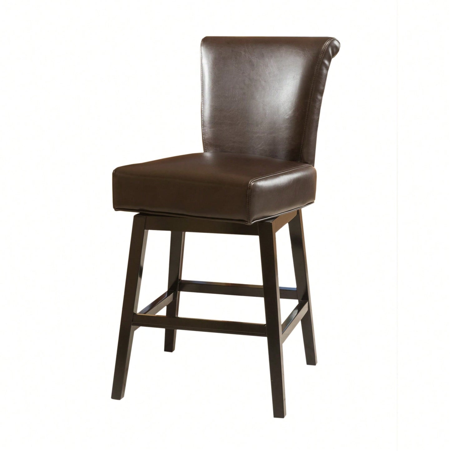 28-Inch Modern PU Leather Swivel Counter Stool With Adjustable Height And Stylish Design