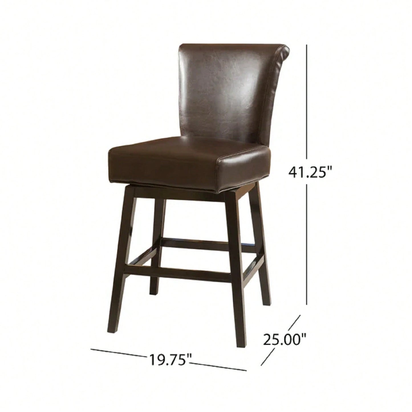 28-Inch Modern PU Leather Swivel Counter Stool With Adjustable Height And Stylish Design