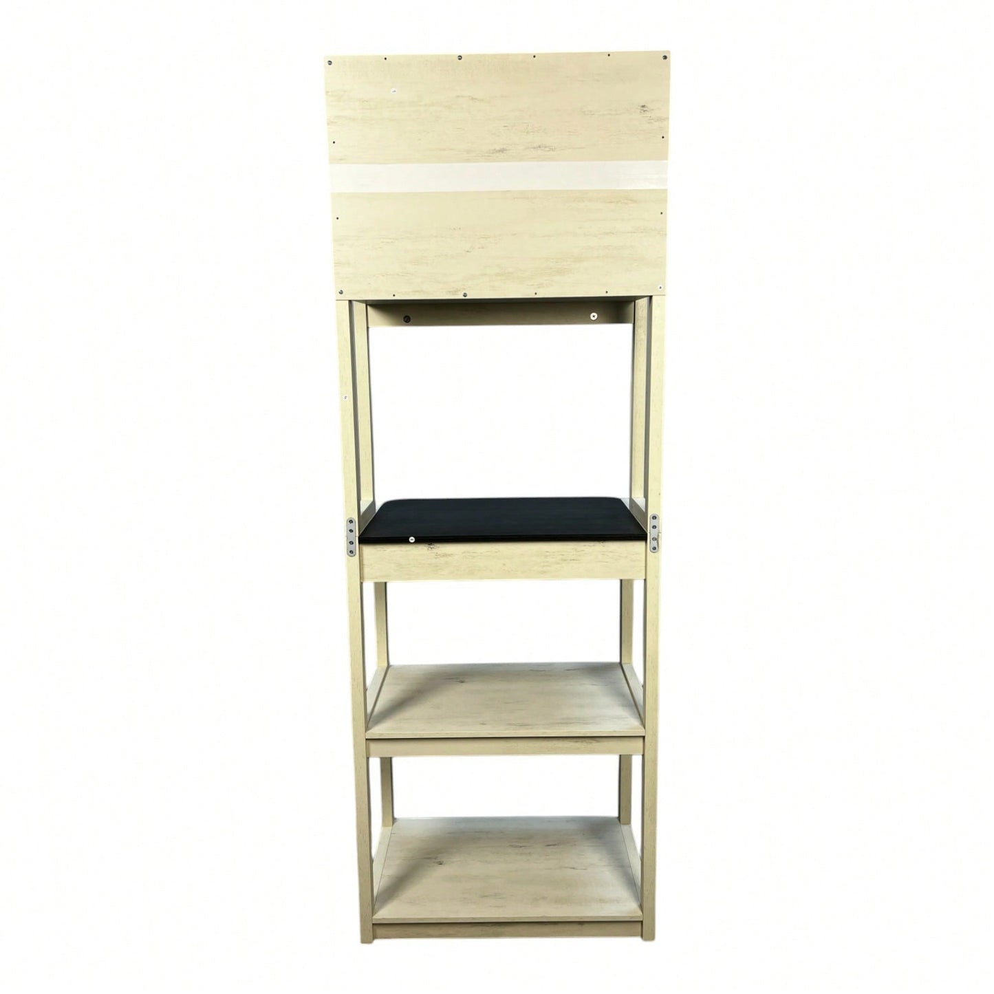 5-Tier White And Rustic Brown Kitchen Bakers Rack With Storage Shelves Coffee Bar And Microwave Stand