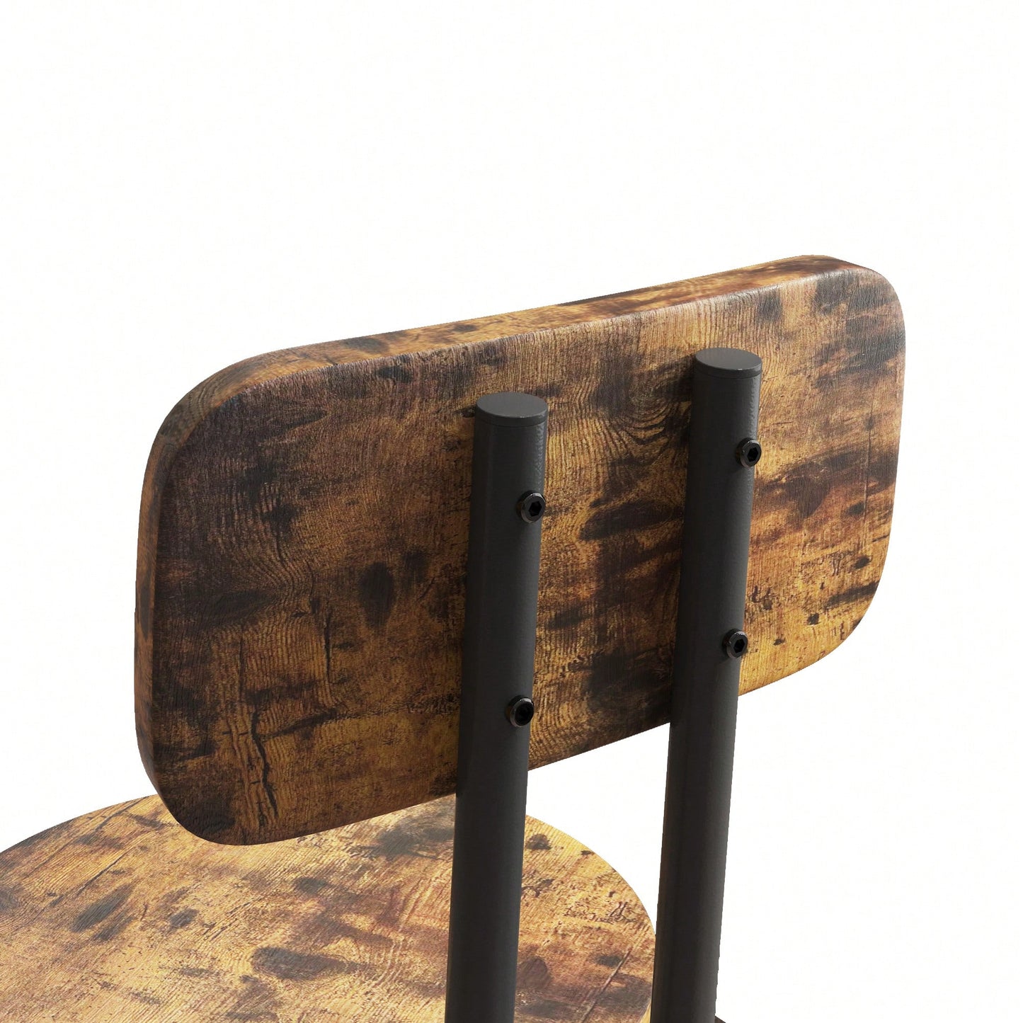 Bar Table Set With 2 Backrest Bar Stools And Partition For Home Or Kitchen Rustic Brown