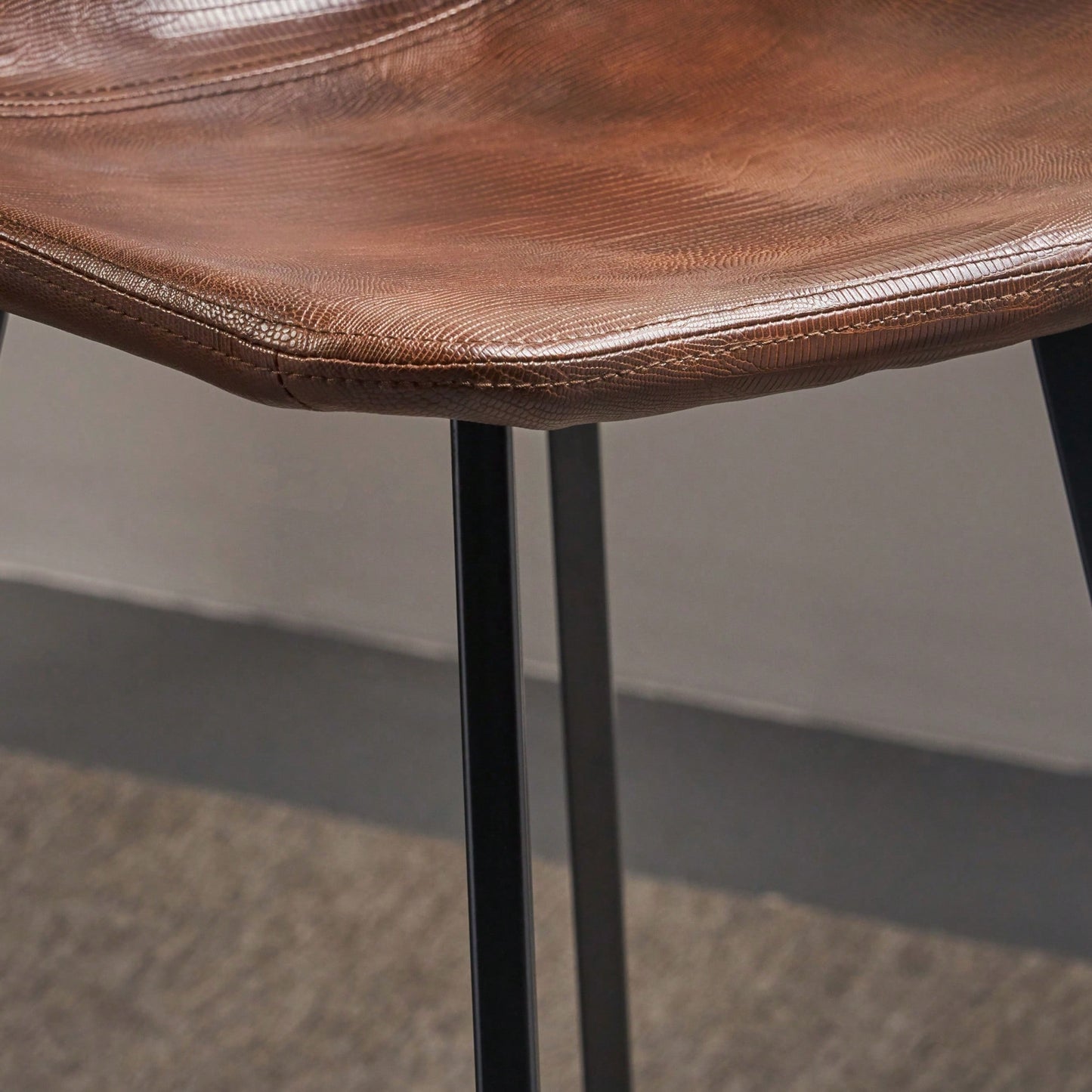 Set Of 2 Brown Faux Leather 30 Inch Barstools For Kitchen Or Home Bar