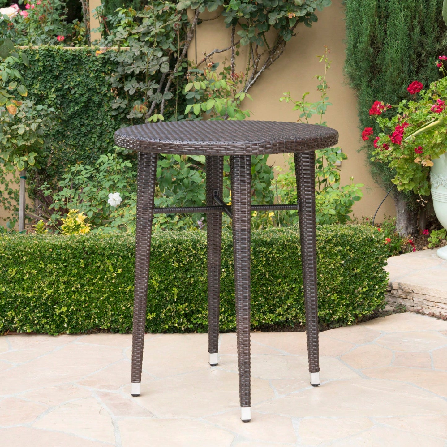 Elegant Round Rattan Bar Table For Stylish Indoor And Outdoor Spaces