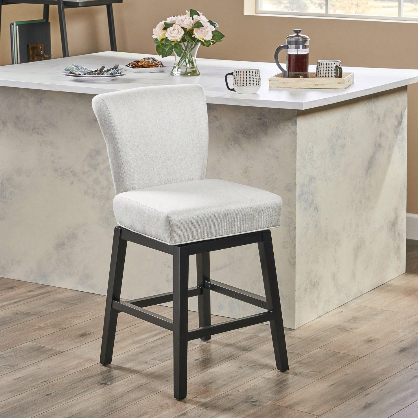 Modern Swivel Counter Stool With Adjustable Height And Stylish Design For Kitchen Or Bar Use