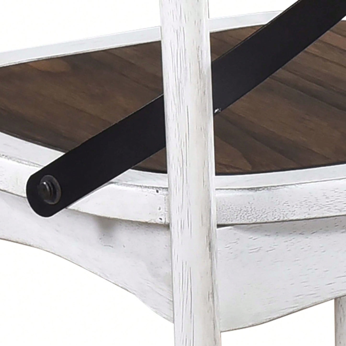 Rustic Modern Farmhouse Dining Side Chair Set With Retro Metal X Design