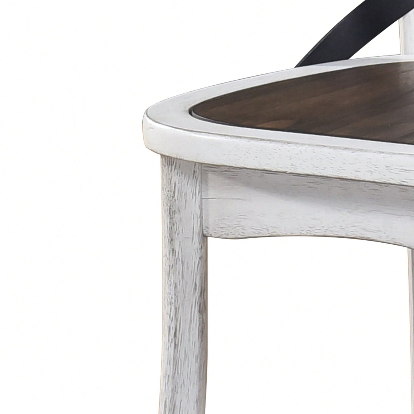 Rustic Modern Farmhouse Dining Side Chair Set With Retro Metal X Design