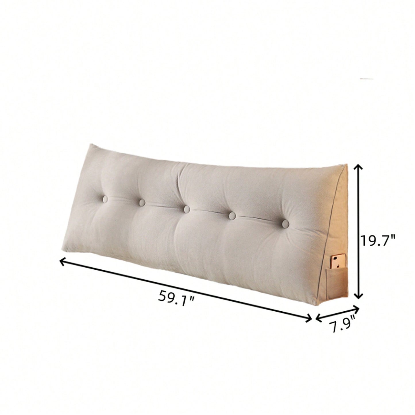 Triangular Wedge Headboard Pillow For Bed Rest And Reading Support With Removable Cover