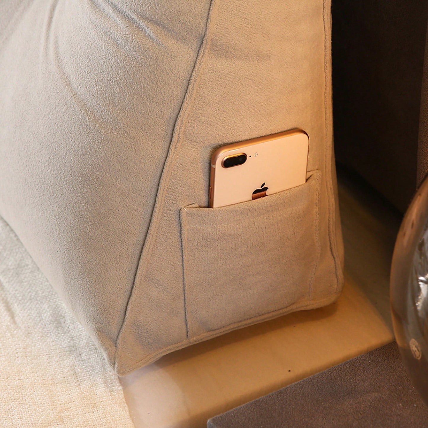 Triangular Wedge Headboard Pillow For Bed Rest And Reading Support With Removable Cover