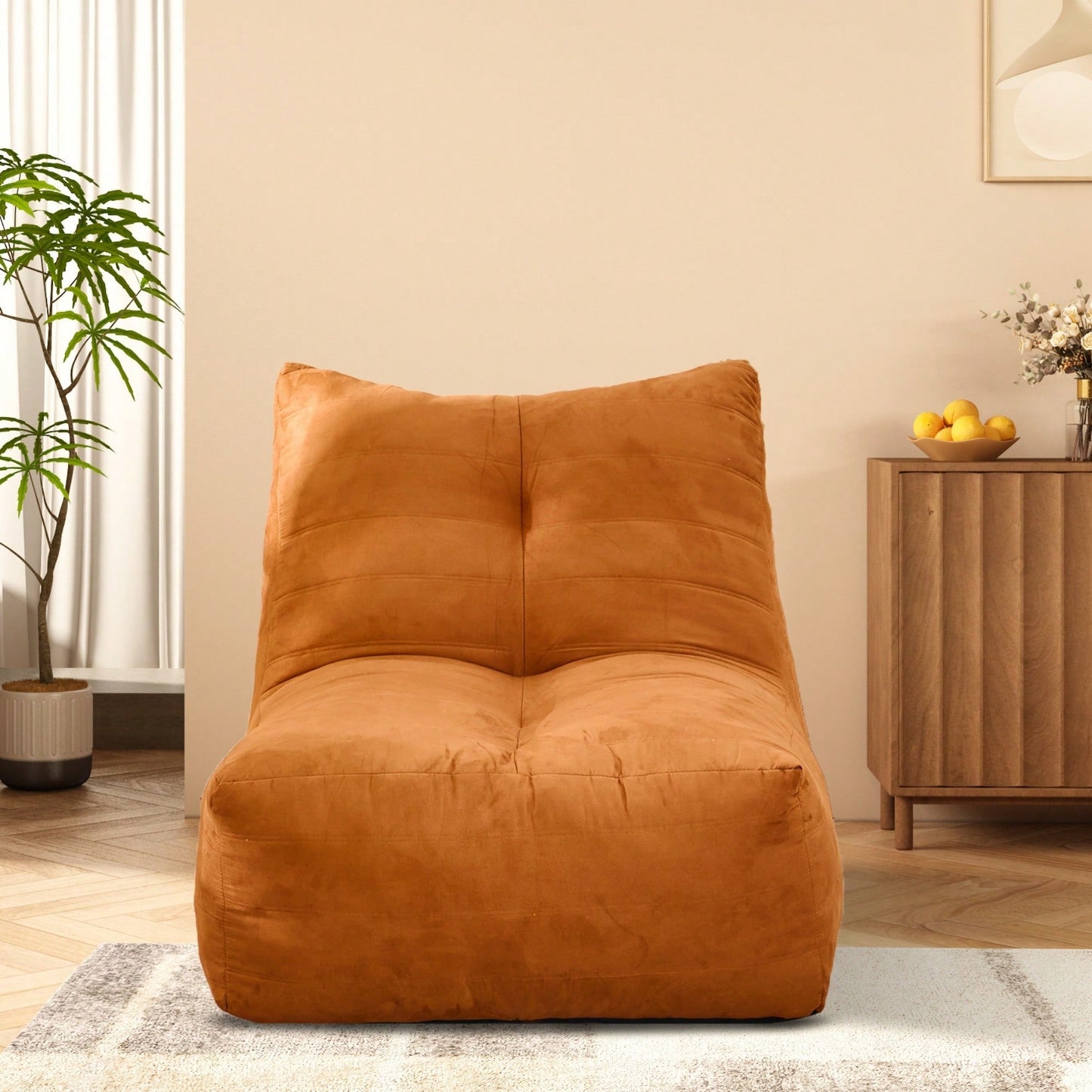 Cozy Inflatable Bean Bag Chair With High-Density Memory Foam For Living Rooms, Bedrooms, And Workspaces
