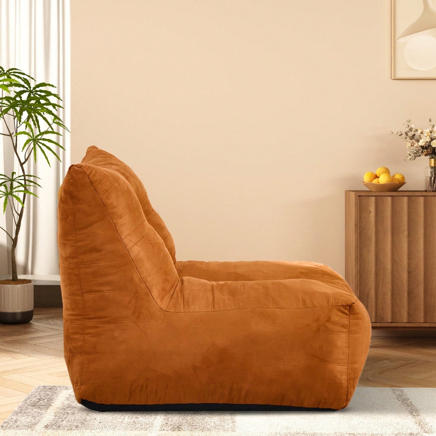 Cozy Inflatable Bean Bag Chair With High-Density Memory Foam For Living Rooms, Bedrooms, And Workspaces