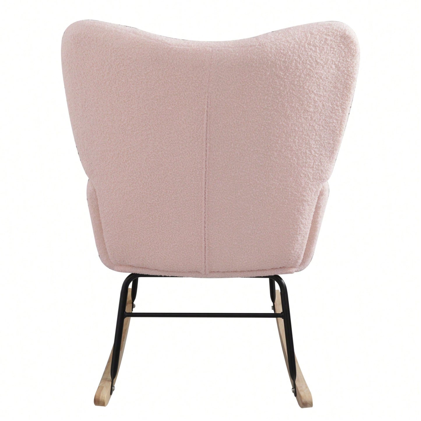 Modern Deep Green Teddy Fabric Rocking Chair For Nursery Living Room And Bedroom