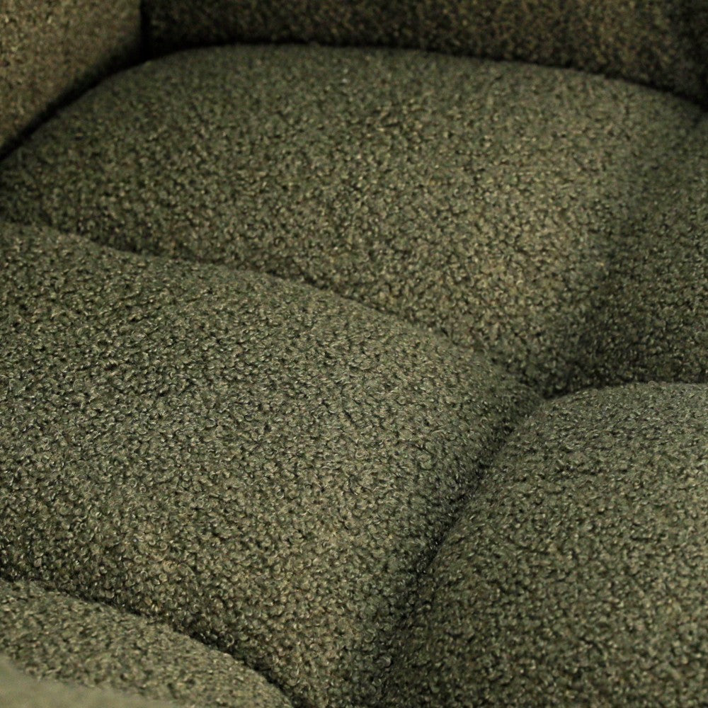 Modern Deep Green Teddy Fabric Rocking Chair For Nursery Living Room And Bedroom