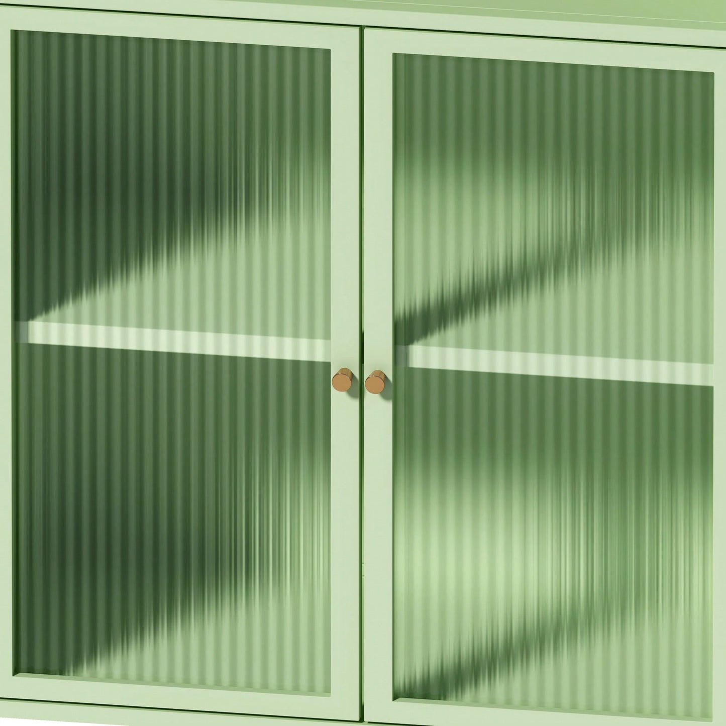 45.28 Inch Tall Freestanding Storage Cabinet With Glass Door And Shelves For Bathroom Living Room Kitchen Home Office Green