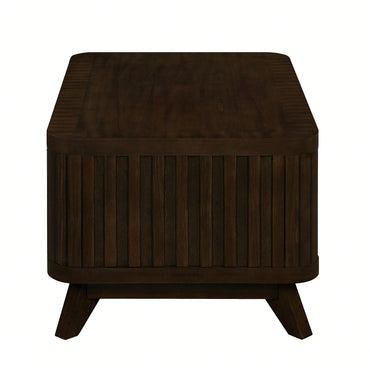 Rectangular Wooden Coffee Table With Open Storage Shelf For Living Room Easy Assembly Walnut Finish 41.5-Inch Center Table