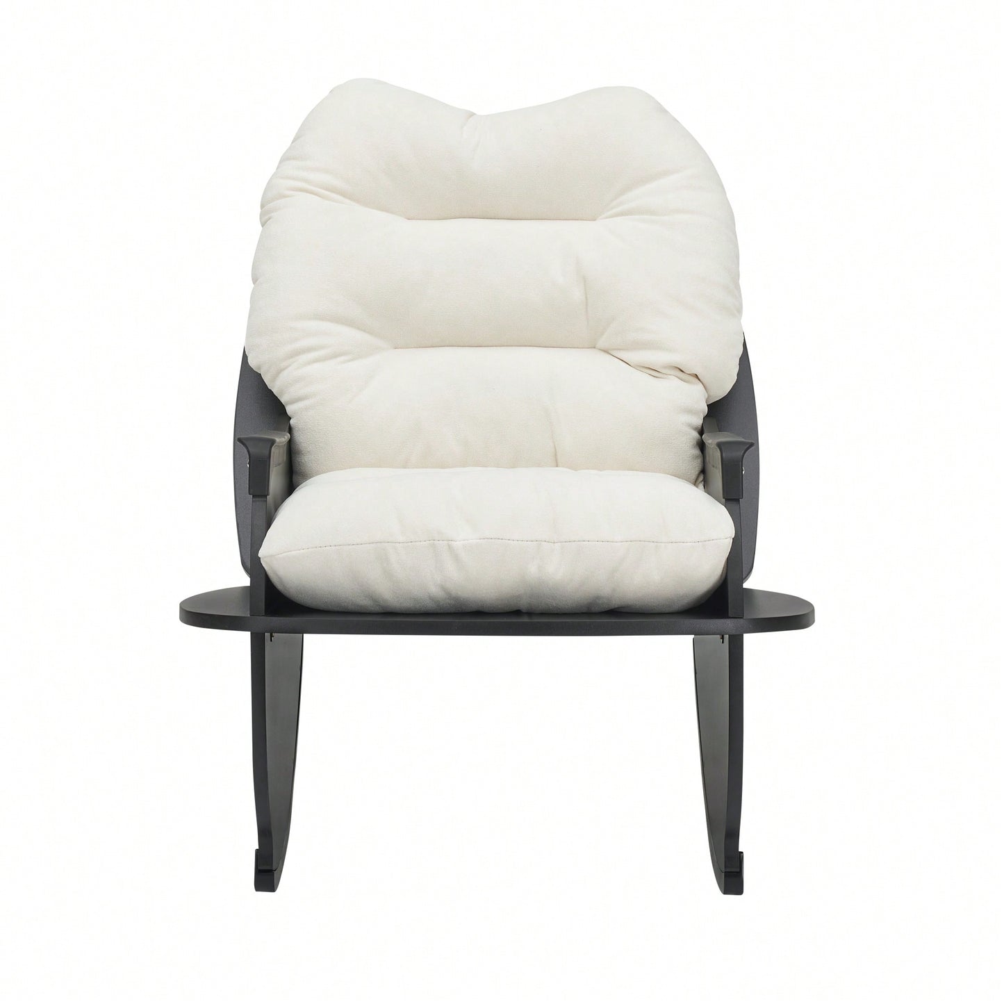 30.31 Inch Rocking Chair For Adults And Kids - Casual Comfort Seat For Balcony And Lunch Breaks Beige