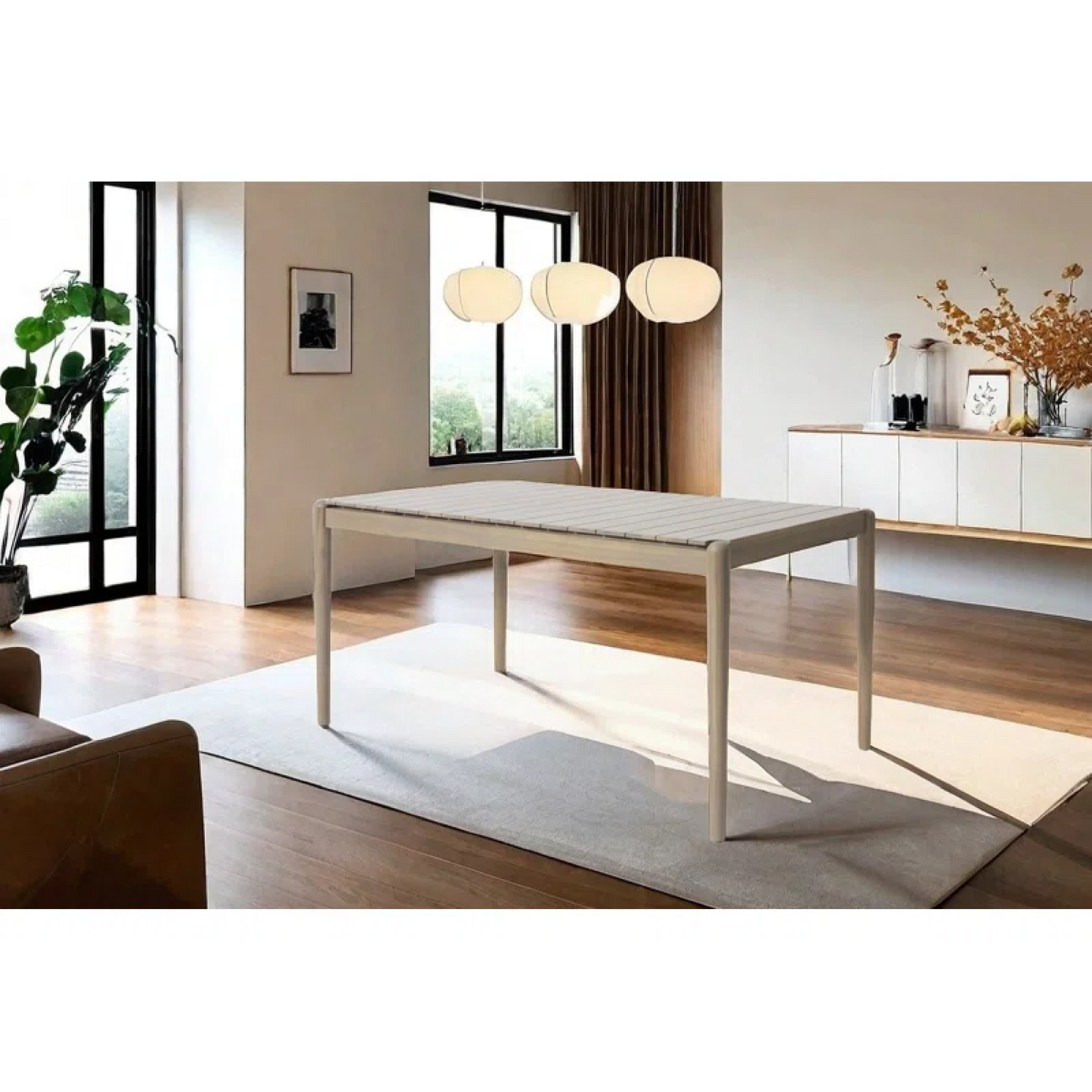 Light Ash Dining Table 68.25 Inch Wide Modern Design Perfect For Dining Room Or Kitchen