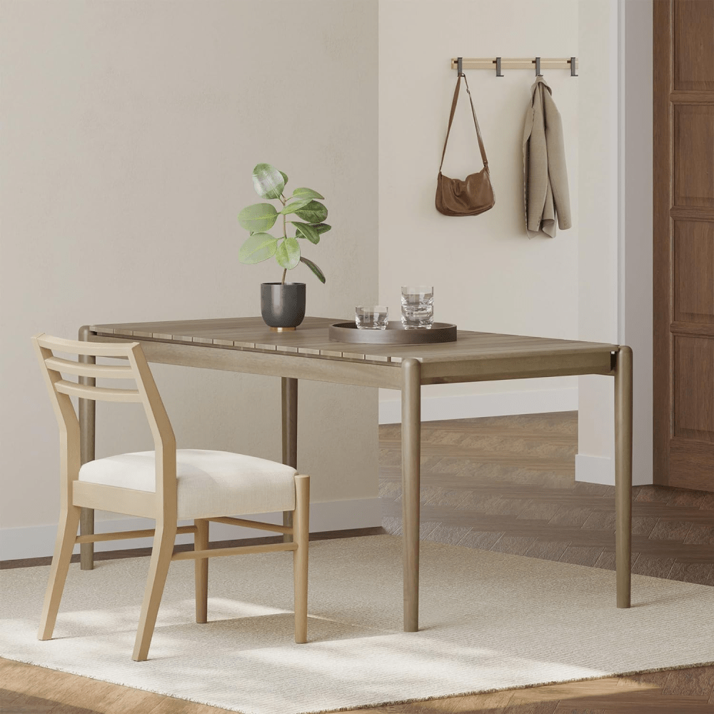 Light Ash Dining Table 68.25 Inch Wide Modern Design Perfect For Dining Room Or Kitchen