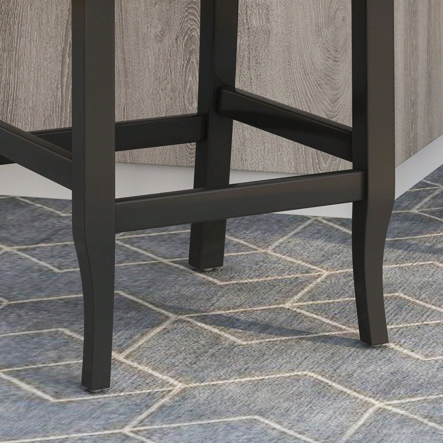Fabric Tufted Wingback Counter Stools Set Of 2 For Kitchen Or Bar Charcoal And Dark Brown