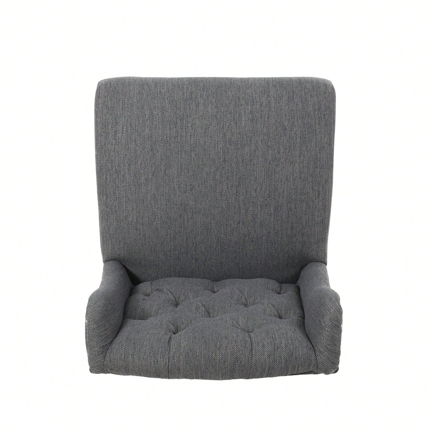 Fabric Tufted Wingback Counter Stools Set Of 2 For Kitchen Or Bar Charcoal And Dark Brown