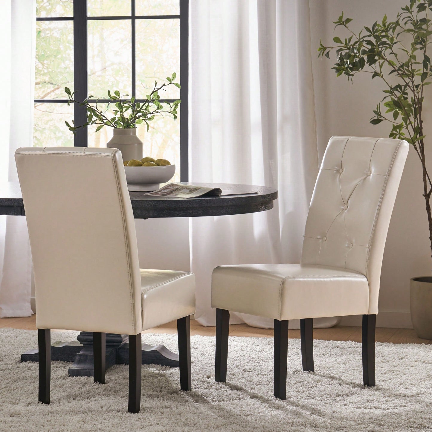 Set Of 2 Elegant Modern Dining Chair With Comfortable Upholstery And Stylish Design