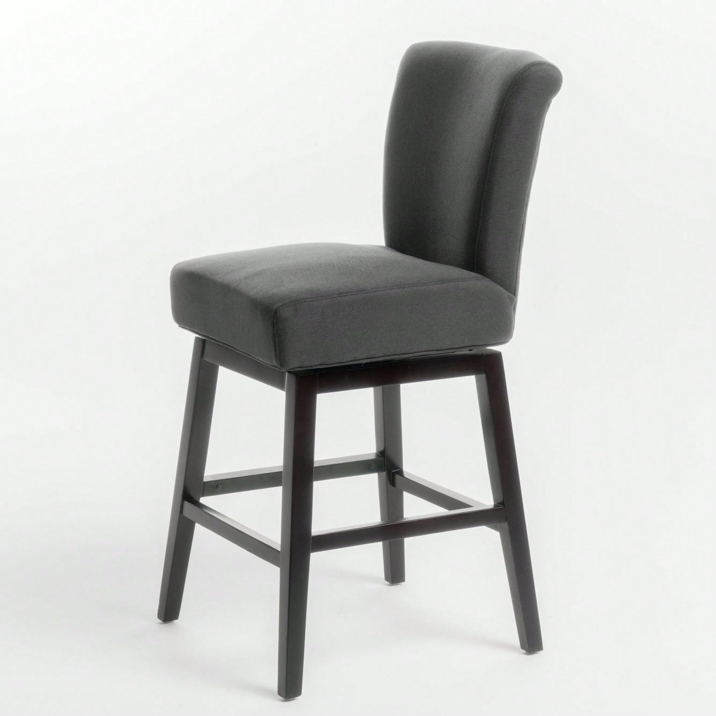 30.25 Inch High Brown Swivel Bar Stool For Kitchen Dining Room Counter Seating
