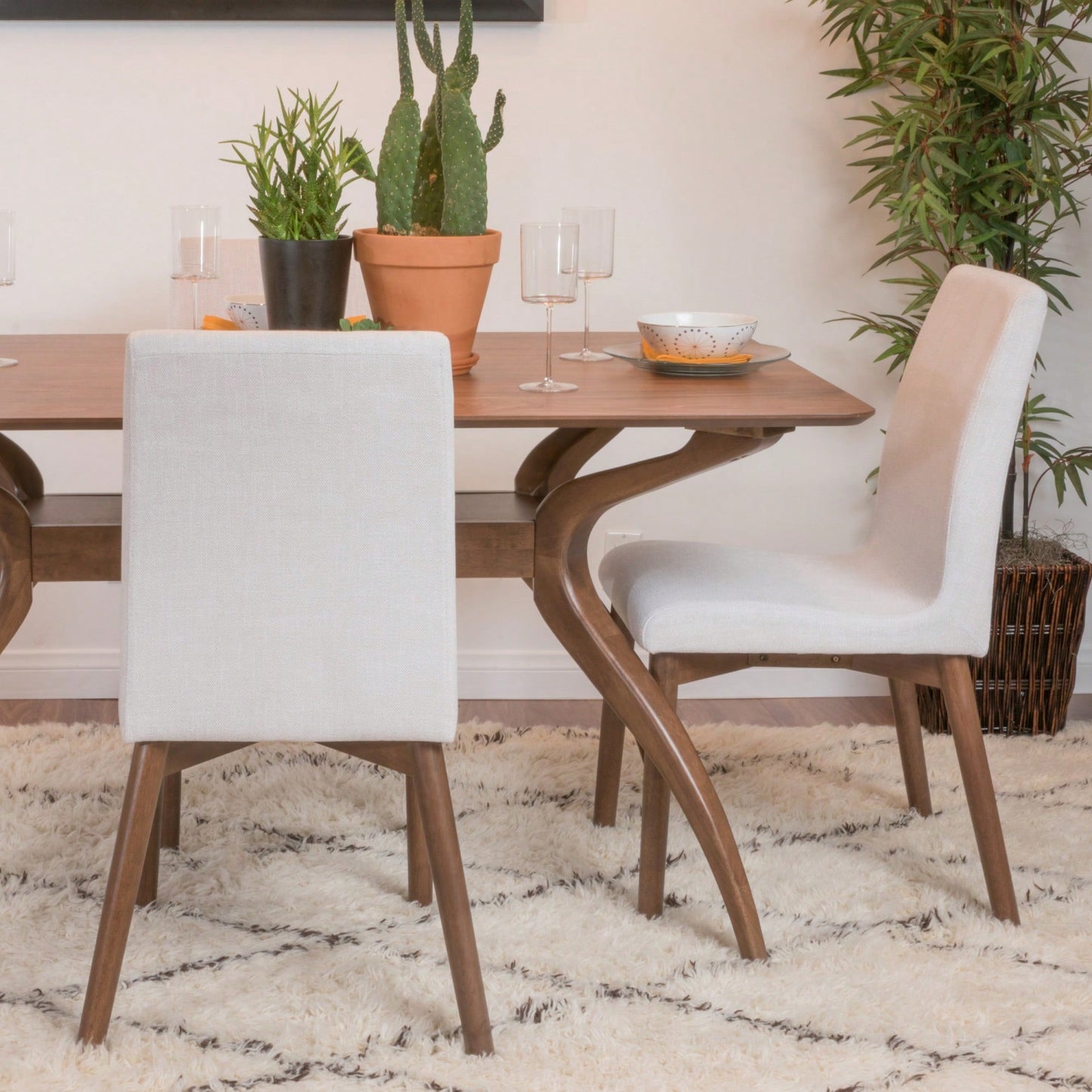 Set Of 2 Modern Upholstered Dining Chairs With Stylish Design And Comfortable Seating