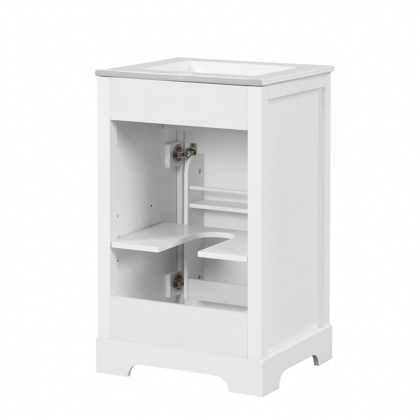 20 Inch Black Bathroom Vanity With Sink Soft Close Door Storage Cabinet Adjustable Shelves