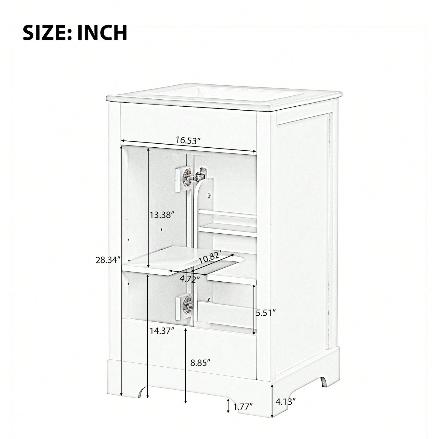20 Inch Black Bathroom Vanity With Sink Soft Close Door Storage Cabinet Adjustable Shelves