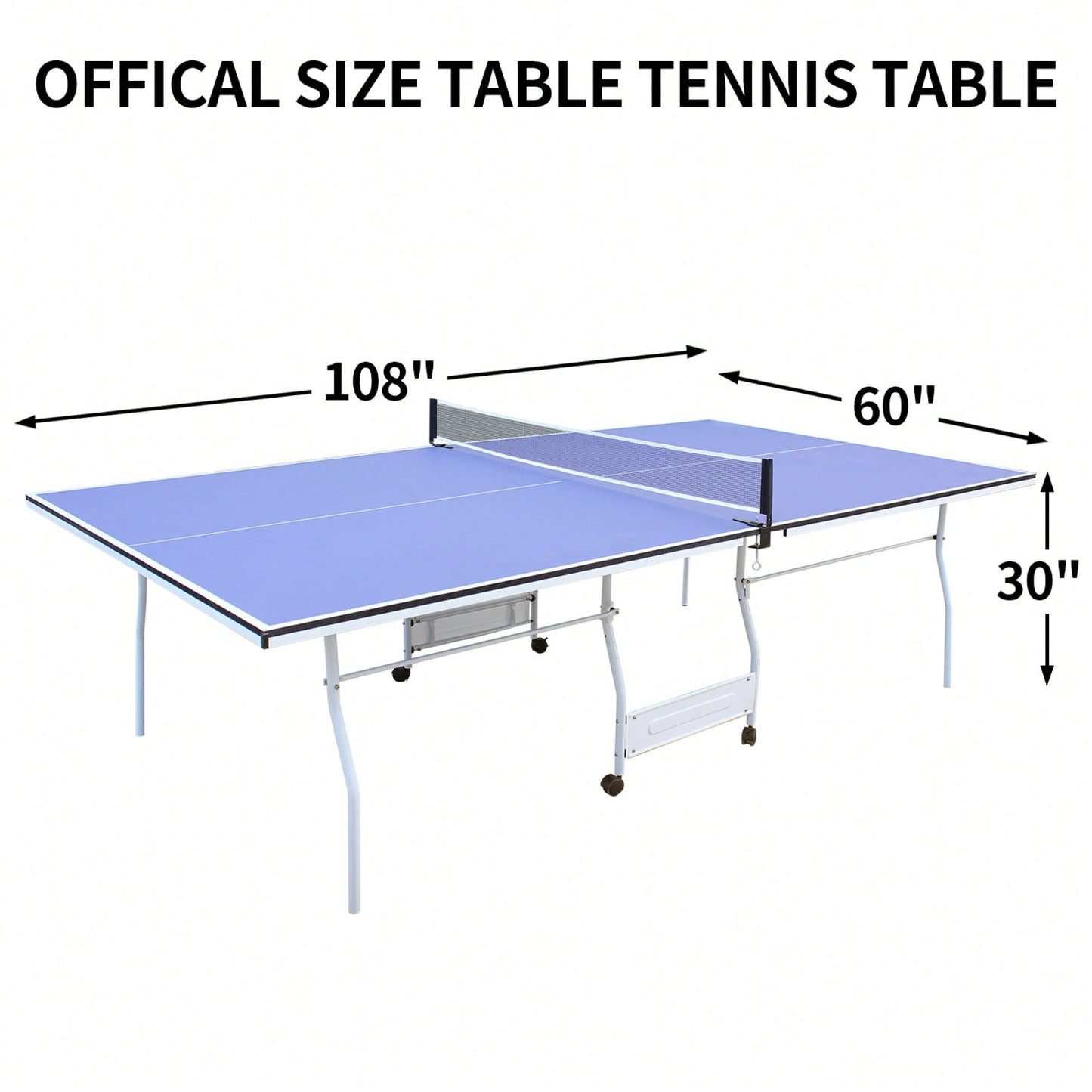 Portable 9ft Foldable Table Tennis Set With Net 2 Paddles And 3 Balls For Indoor Play
