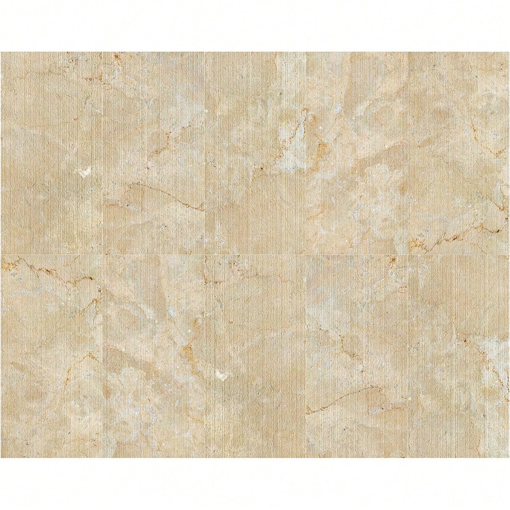 3D Fluted Gold Yellow Beige Natural Marble Wall Tile Textured Finish 12x24 Inches