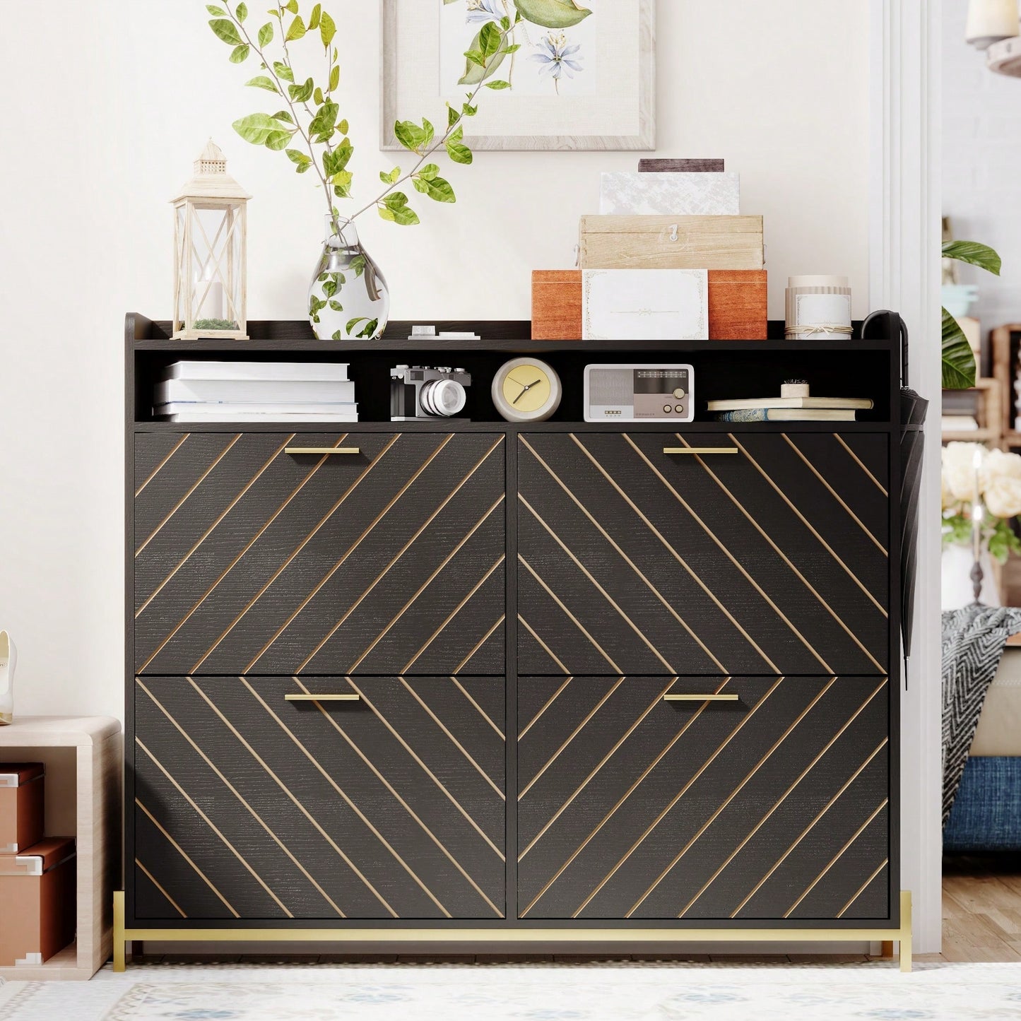 Stylish Shoe Cabinet With Ample Storage Space For Organized Footwear