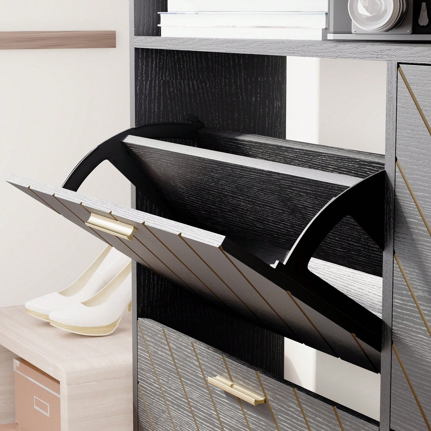 Stylish Shoe Cabinet With Ample Storage Space For Organized Footwear