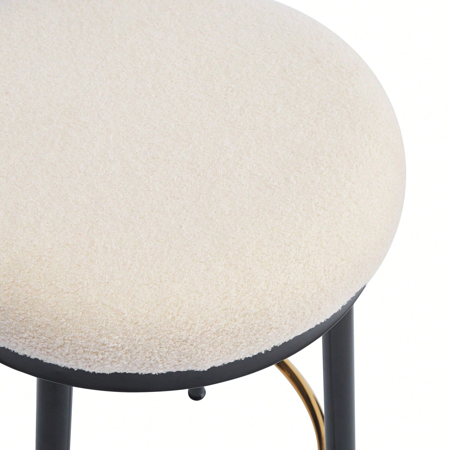 Stylish White Counter Stools Set Of 2 With Iron Frame And Comfortable Sponge Cushion For Kitchen Dining Room And Bedroom Use