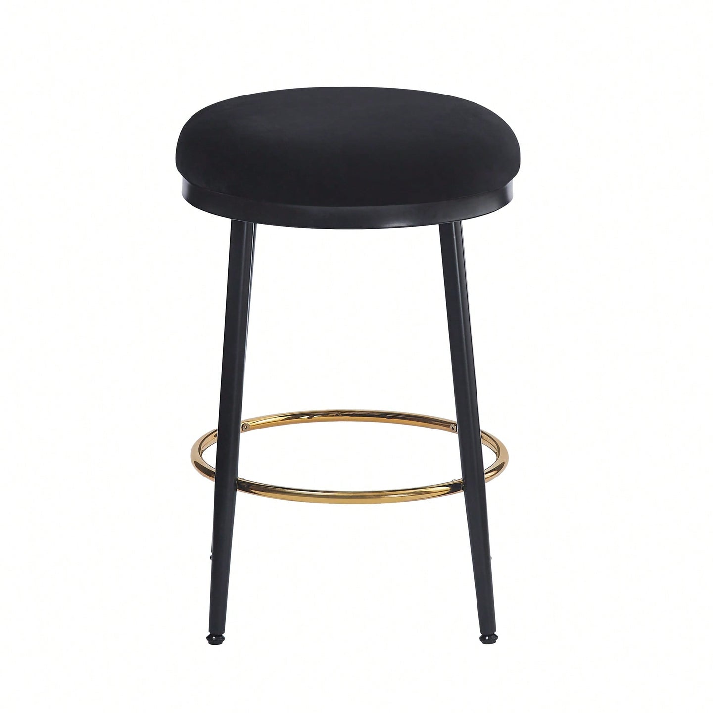 Stylish White Counter Stools Set Of 2 With Iron Frame And Comfortable Sponge Cushion For Kitchen Dining Room And Bedroom Use