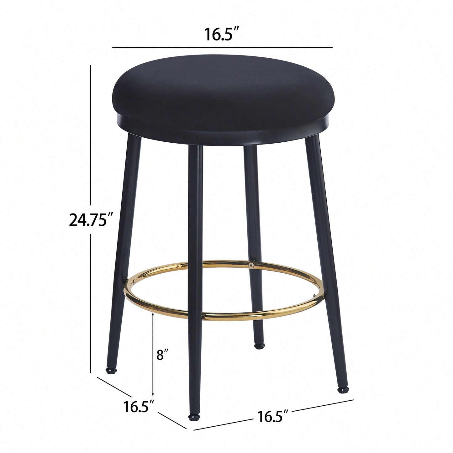 Stylish White Counter Stools Set Of 2 With Iron Frame And Comfortable Sponge Cushion For Kitchen Dining Room And Bedroom Use