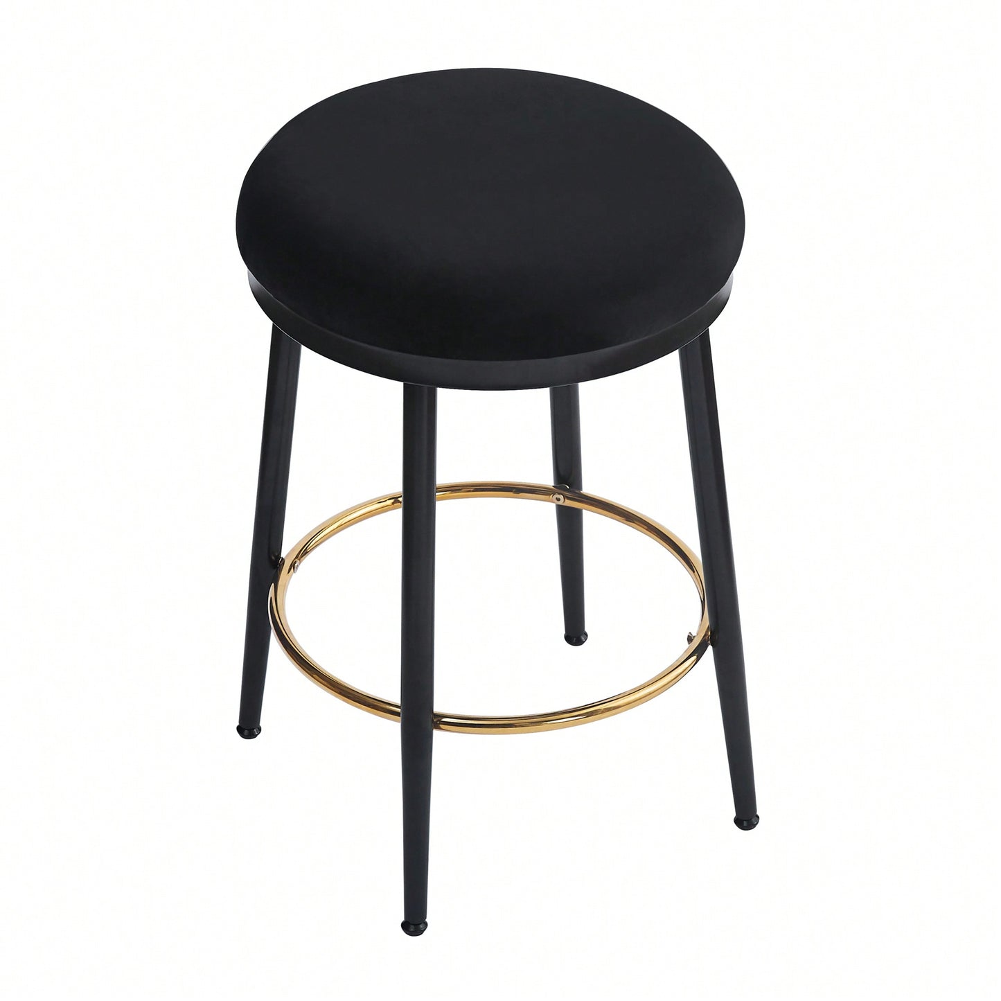 Stylish White Counter Stools Set Of 2 With Iron Frame And Comfortable Sponge Cushion For Kitchen Dining Room And Bedroom Use
