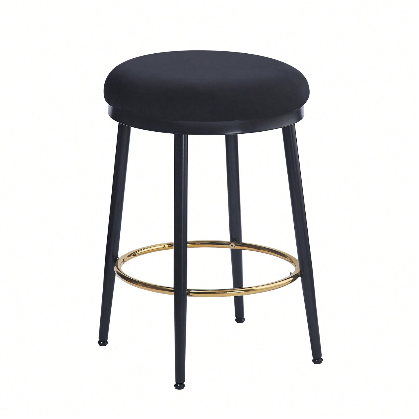 Stylish White Counter Stools Set Of 2 With Iron Frame And Comfortable Sponge Cushion For Kitchen Dining Room And Bedroom Use