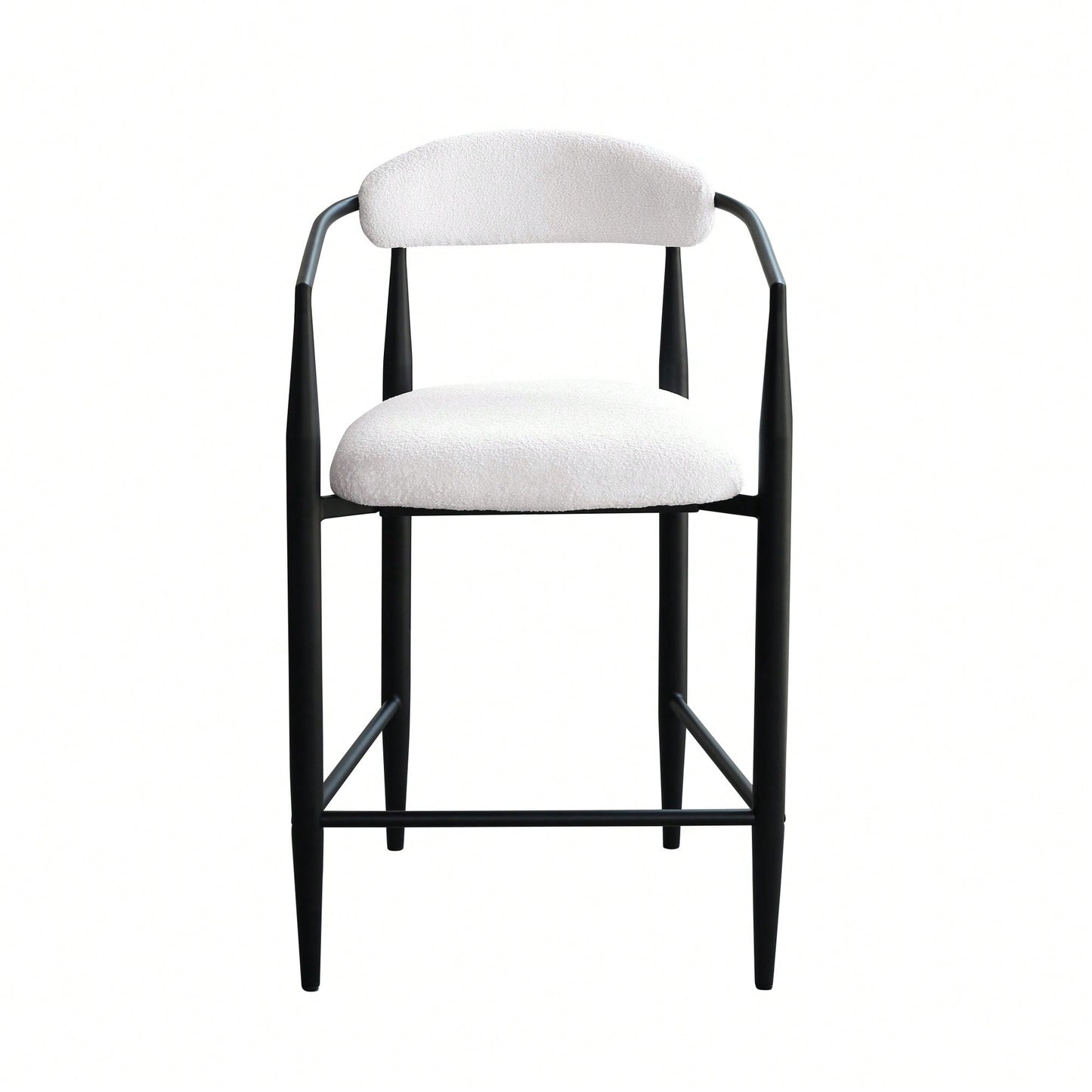 Set Of 2 Modern Upholstered Bar Stools With Metal Frame Vintage High Island Chairs For Kitchen Dining Room Home Pub